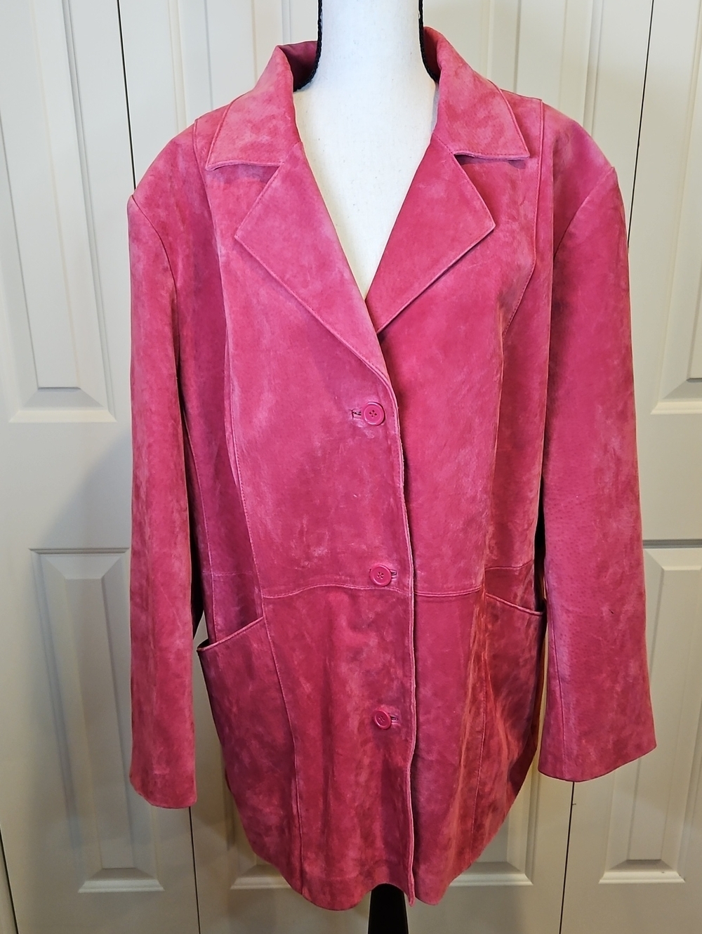Dialogue Rose-Pink Suede  Jacket 2X The New Language Of Style Blazer